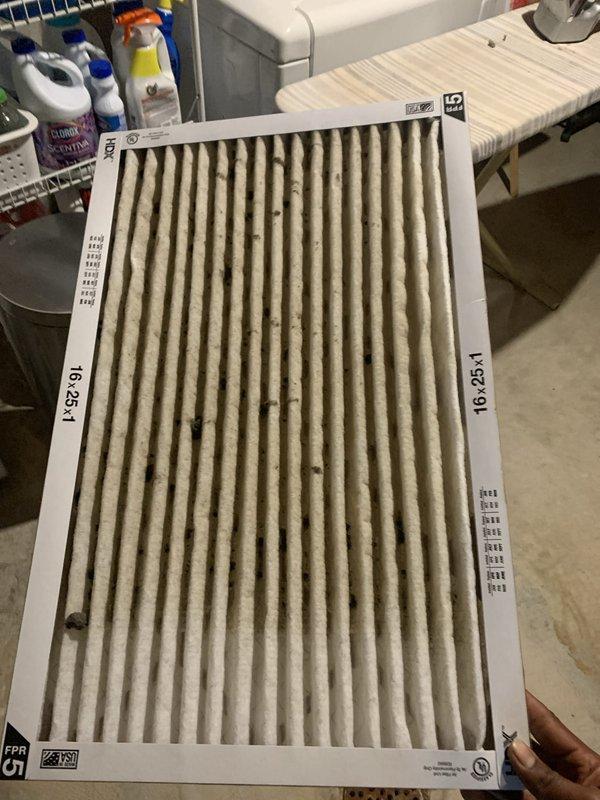 Completed comprehensive tune-up service on a 2-year-old HVAC system consisting of a Puron-based air conditioning unit (Model: DPVA412MCAA) and furnace. Performed full system inspection, replaced heavily soiled 16x25x1 air filter that showed significant dust and debris accumulation, verified refrigerant levels and pressures, inspected all manufacturer labels and safety documentation for compliance, and tested system operation to ensure optimal performance of both heating and cooling components.