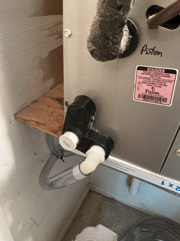 Responded to reported water leak originating from furnace system in utility closet. Upon inspection, identified condensate drainage issue affecting the HVAC unit. Cleared condensate line obstruction, verified proper drainage flow, and confirmed no further water accumulation from the system.