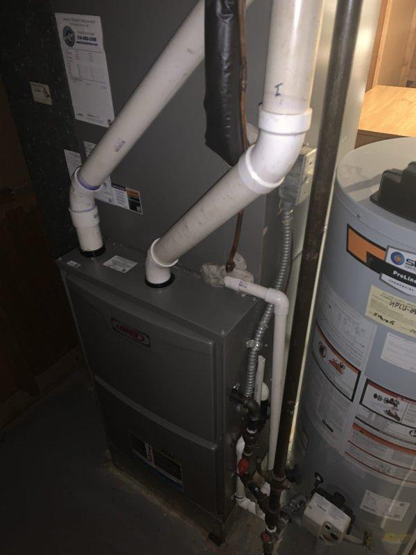 Completed comprehensive Supertune maintenance on Lennox furnace system located in basement mechanical room. Performed full system inspection, cleaned and serviced all components, checked condensate drain lines and PVC venting for proper operation, tested all safety controls, and verified optimal airflow through supply vents. System operating efficiently with all parameters within manufacturer specifications.