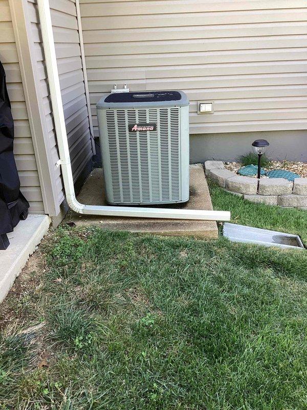 Completed comprehensive Supertune maintenance service on 10+ year old Amana outdoor condensing unit. Performed full system inspection, cleaned condenser coils, checked refrigerant levels, tested electrical components, verified proper airflow, and ensured all operational parameters met manufacturer specifications. Unit operating properly with no deficiencies noted at time of service.