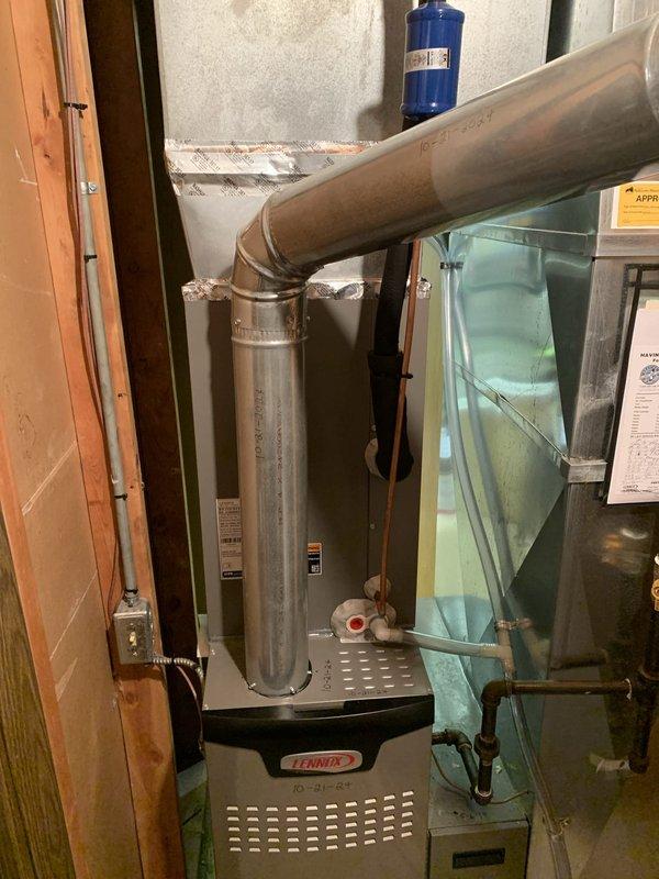 Replaced defective evaporator coil on Lennox HVAC system. Removed old coil, installed new unit, and verified proper refrigerant flow and system operation. System tested and confirmed heating and cooling functions operating within normal parameters upon completion.