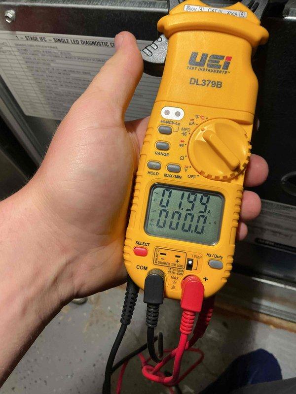 Completed comprehensive heating tune-up on 3-year-old furnace located in basement. Performed full system diagnostics using digital multimeter to verify electrical components, tested voltage and amperage readings on control board and safety circuits, and inspected all mechanical and electrical connections. All systems tested within manufacturer specifications and unit operating properly at time of departure.