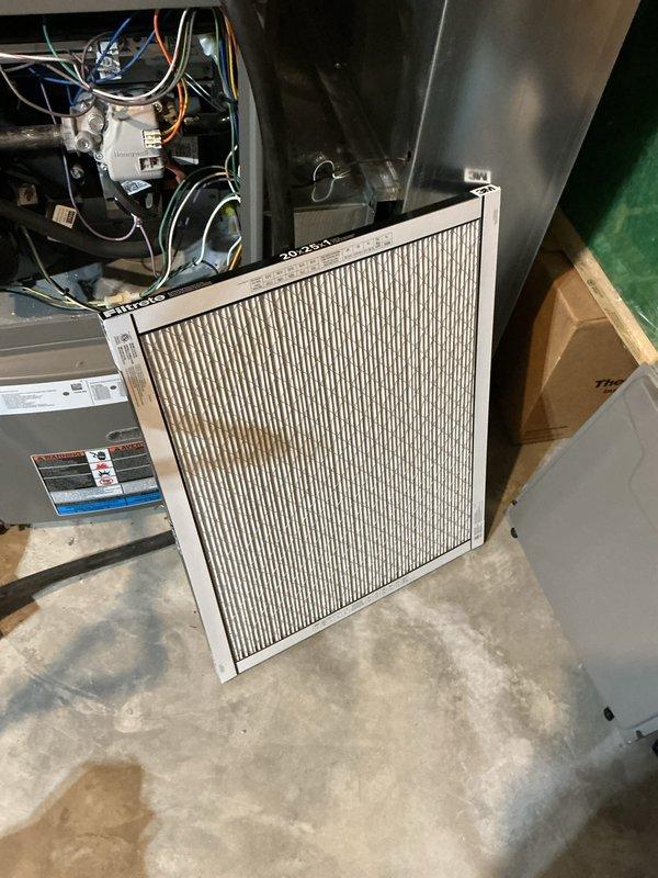 Completed Supertune maintenance service on Lennox furnace system (A-2 unit). Performed comprehensive inspection of furnace, verified proper operation of all components, checked gas connections and electrical systems, and inspected air filter condition. System found to be operating within normal parameters with clean filter in place and all safety controls functioning correctly.