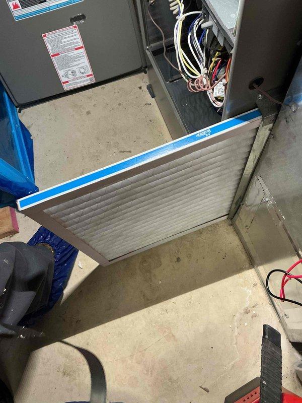 Completed comprehensive heating system tune-up on residential air handler unit located in basement. Performed standard maintenance protocol including inspection of electrical connections, refrigerant lines, and all mechanical components. System tested and verified operating within manufacturer specifications; all components functioning properly with no issues identified.