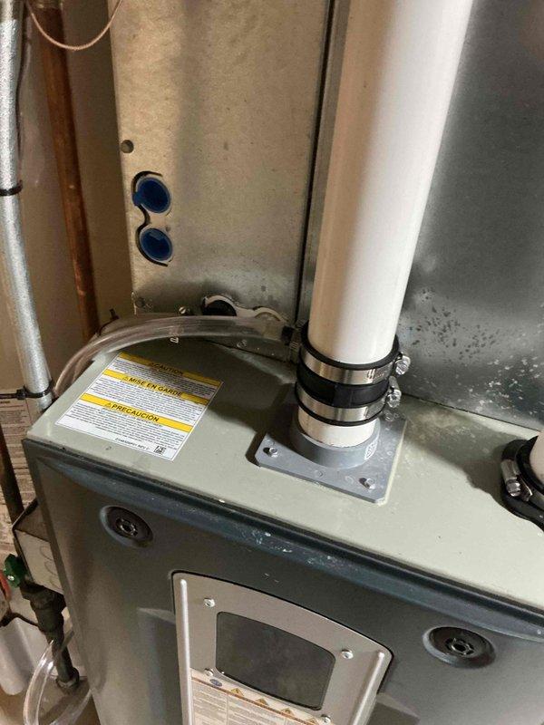 Responded to no heat condition on second floor unit. Replaced defective gas valve on Trane furnace model 20441TEPKG and installed inline drain to resolve heating failure. Unit tested and confirmed operational upon completion, with warranty claim processed and defective component disposed of per protocol.