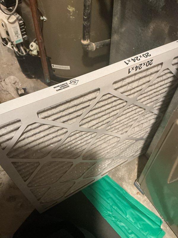 Completed heating tune-up on basement furnace unit, including full system inspection, filter replacement with new 20x24x1 pleated filter, and verification of all safety controls and operational parameters. System tested and confirmed operating within manufacturer specifications with proper airflow and combustion efficiency.