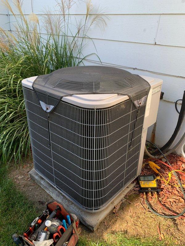 Responded to no cool complaint on ground-level outdoor condensing unit. Upon arrival, utilized digital manifold gauges to diagnose refrigerant system performance. Testing revealed inadequate cooling capacity due to system operating parameters outside normal specifications. Performed comprehensive diagnostic evaluation of compressor operation, refrigerant pressures, and overall system performance to identify root cause of insufficient cooling output reported by occupant.