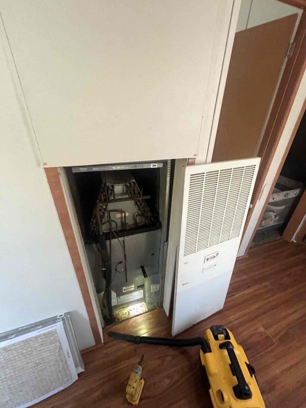 Completed comprehensive tune-up service on 13-year-old furnace unit located in interior mechanical closet. Performed full system inspection, verified proper operation of air handler components, checked ductwork connections, and confirmed thermostat functionality with Nest control system. All equipment operating within normal parameters upon completion of preventive maintenance procedures.