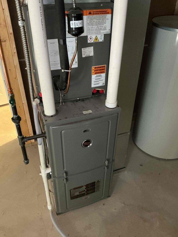 Completed heating tune-up on basement furnace unit. Performed comprehensive system inspection including burner assembly, heat exchanger, blower motor, and all safety controls. Verified proper thermostat operation and system cycling, confirmed gas valve functionality, and ensured all electrical connections were secure and within manufacturer specifications.