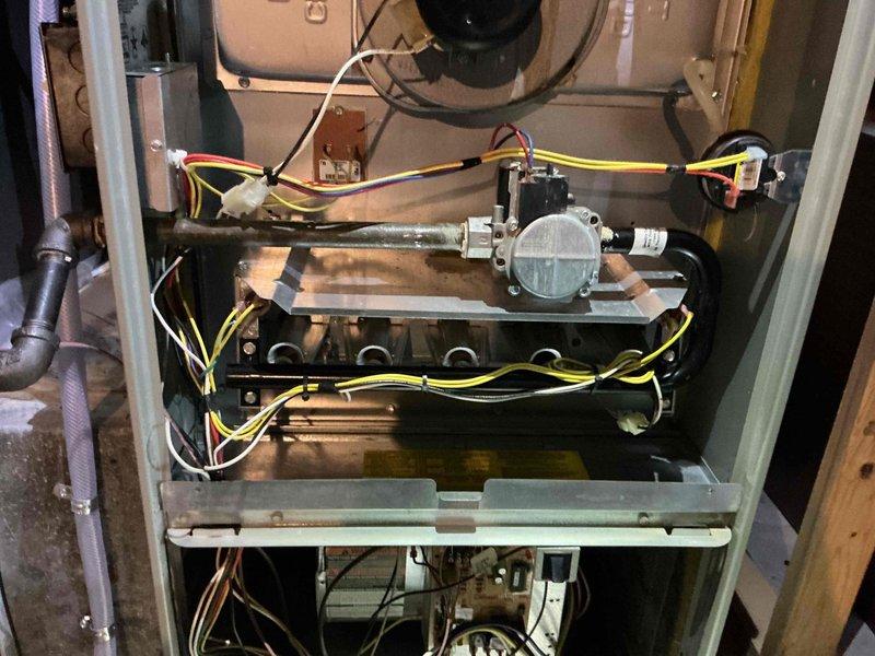 Completed comprehensive heating tune-up on basement furnace unit, including full inspection of burner assembly, gas valve, ignition system, and blower components. Verified proper operation of all electrical connections, control board functionality, and safety systems. All components found operating within manufacturer specifications; unit tested and confirmed ready for heating season.