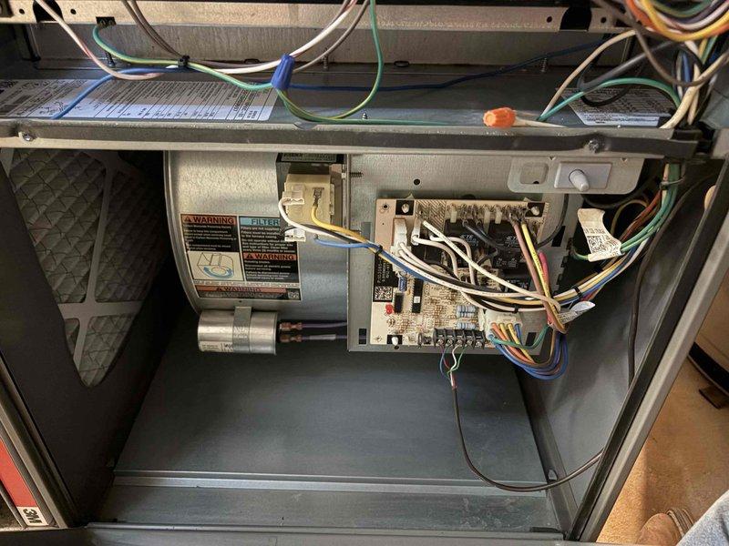 Completed comprehensive heating tune-up on 2013 basement furnace unit. Performed full system inspection including blower motor, control board, electrical connections, and air filter assessment. Conducted temperature diagnostics and verified all components operating within manufacturer specifications for optimal heating season performance.