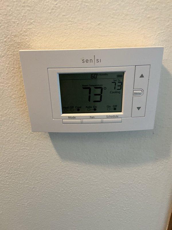 Performed a seasonal heating tune-up on one residential furnace (under 10 years old), including inspection of the control board and wiring connections and electrical diagnostics with a digital clamp meter to verify proper voltage and system operation. Checked thermostat operation and settings to confirm proper communication with the heating system, and serviced the whole-home humidifier as part of the maintenance visit. The system was left operating normally.
