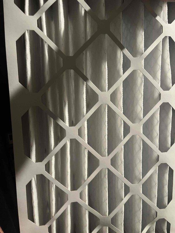 Performed a seasonal tune-up and safety inspection on one gas furnace, verifying thermostat operation and system response in heating mode. Inspected the pleated air filter, which showed light debris loading in the pleat creases, and confirmed proper filter fit and airflow through the return. Verified the unit is operating within normal parameters.