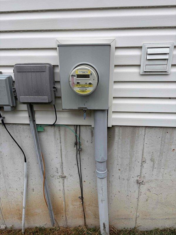 Installed a ceiling fan in the living room and a ventilation fan in the bathroom, including mounting, wiring connections to the existing circuits, and operational testing of each unit. Verified the service panel and exterior meter and service entrance equipment were intact and in good condition, with no visible damage or anomalies.