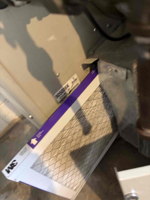 Performed a comprehensive Supertune maintenance service on two gas furnace systems under 10 years old, including inspection and replacement of the air filters, evaluation of the burner assembly and manifold, and verification of proper flame characteristics with stable blue flames across all burner tubes. Inspected the gas valve, control wiring, and electrical connections, noting worn wiring insulation and secured harnesses, and checked interior cabinet surfaces for dust buildup, corrosion, and cabinet panel paint deterioration. Systems tested for proper operation with combustion and performance readings taken using test instruments.