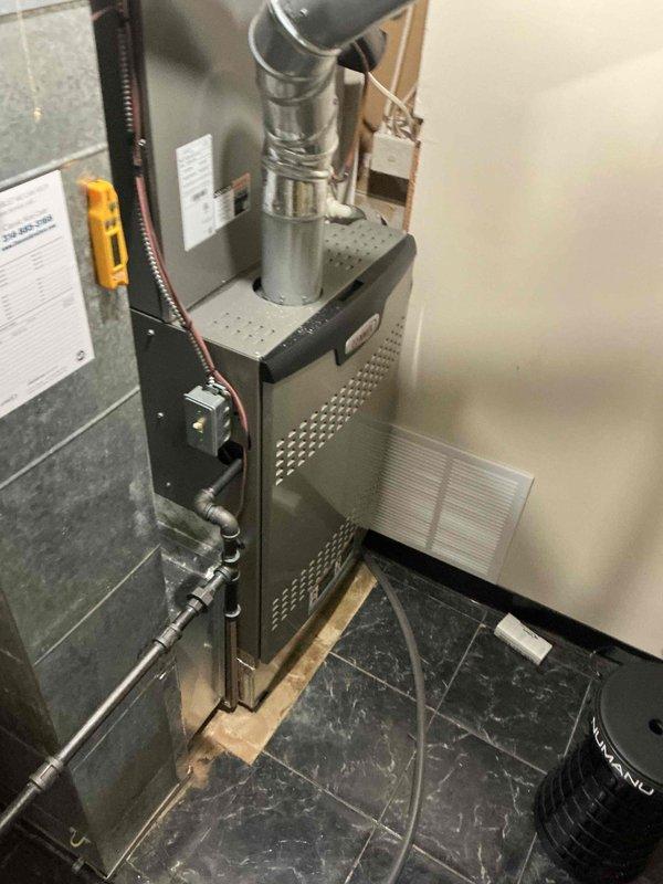 Performed a heating tune-up on a single gas furnace (under 10 years old), including inspection and cleaning of the flame sensor and verification of burner ignition and flame operation. Inspected the flue venting, gas line connections, electrical connections, and return-air components, and verified combustion and airflow readings with a handheld meter. The system was left operating properly following the tune-up.