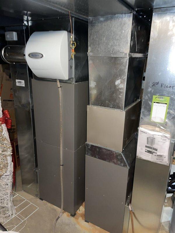 Performed seasonal heating maintenance on two 6-year-old furnaces, inspecting the burner assemblies, heat exchangers, blower components, and ductwork connections, and verifying proper ignition and safe operation. Confirmed the thermostat was functioning correctly in heat mode, and both units were operating normally at completion with no major issues or damage observed.