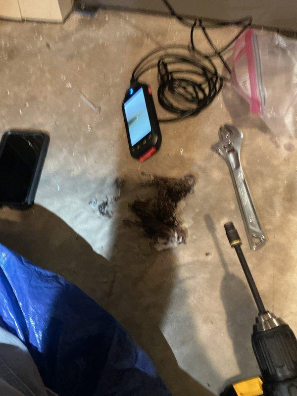 Performed tune-ups on two furnaces and associated humidifiers in the basement, including inspection of the inducer motor assembly and use of a borescope to inspect and clear the condensate drain line, removing matted debris blockage. Inducer motor assembly was removed and serviced during the diagnostic and maintenance process.