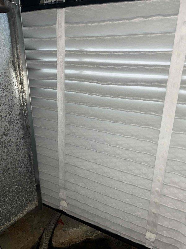 Performed a seasonal tune-up on the furnace and bypass-style whole-house humidifier, inspecting the unit, ductwork connections, condensate and humidifier drain lines, and wiring, and replacing the pleated media air filter. All components were found in good condition with no signs of rust, frost, leaks, or damage, and the system was left operating properly.