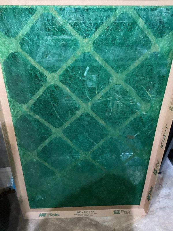 Performed a heating tune-up on one gas furnace, including inspection of the burner and control compartments, wiring connections, and cabinet components, and removed the access panel for internal service. Replaced the air filter with a new 16" x 25" x 1" fiberglass filter, restoring proper airflow, and verified the unit was operating properly at completion.