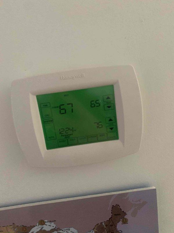 Performed seasonal tune-up and inspection on two furnaces, one in the basement and one in a main-floor utility closet. Verified thermostat operation and settings, and measured blower motor amperage with a clamp meter (1.03 A) to confirm the electrical components were operating within normal parameters. Both units were operational at completion, with no visible damage, rust, or other deficiencies noted.