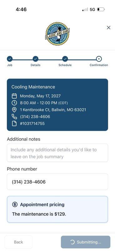 Installed a Sensi Touch 2 smart thermostat and an EIM controller as part of the sold repair. Wired and configured both components, then verified proper communication with the HVAC equipment and confirmed normal system operation in heating and cooling modes.
