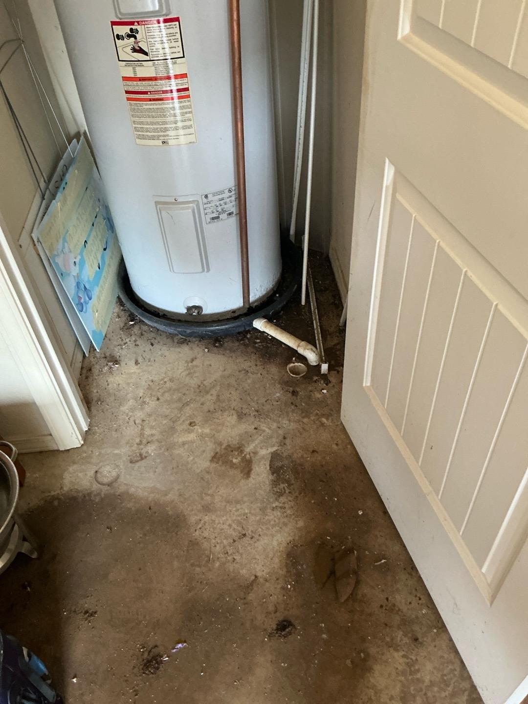 water heater drain clog