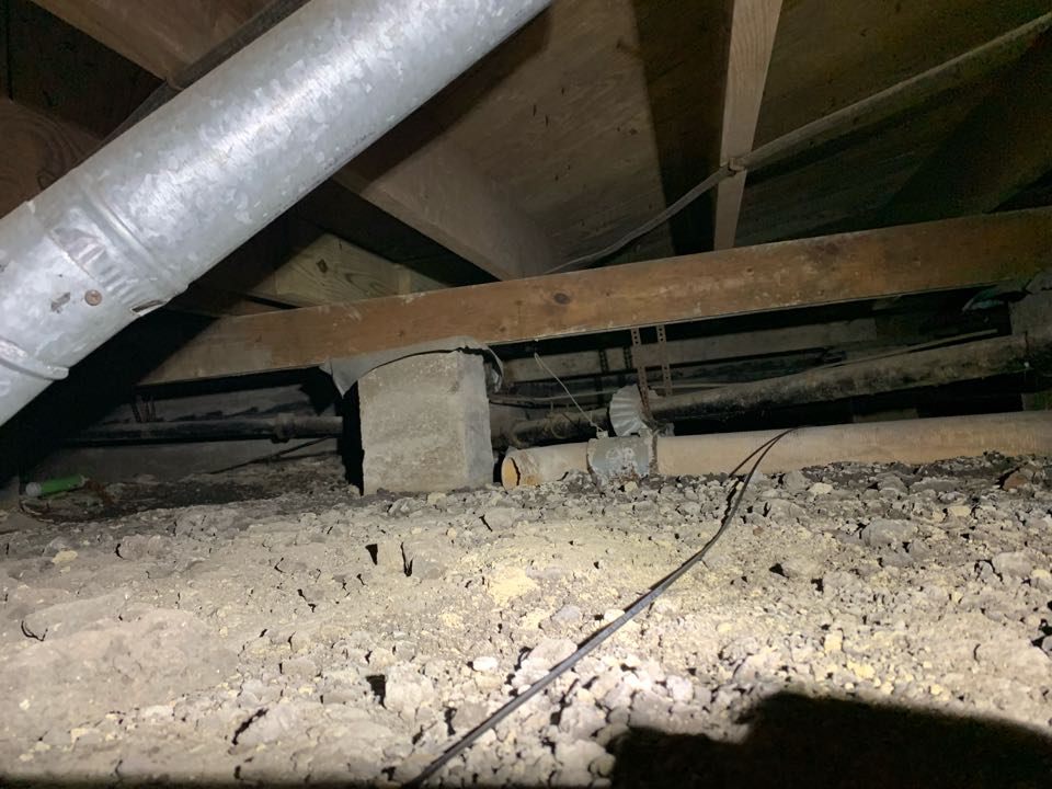 Crawl space insulation. Air leakage from under house into conditioned space. 