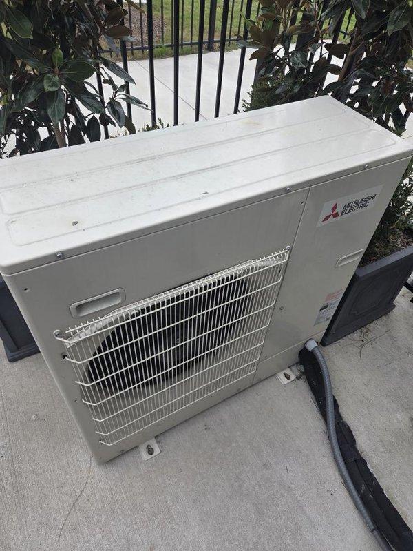 # Commercial HVAC Mini-Split Repair

Responded to a no-power condition on a Mitsubishi Electric mini-split indoor unit. Upon arrival, confirmed the indoor unit control board was not illuminated and the emergency operation button was non-functional, while the outdoor condensing unit was receiving power normally. Inspected the electrical panel and verified proper voltage supply to the system. Traced the power supply circuit from the main electrical distribution panel to both the outdoor and indoor units. Diagnosed a failed indoor unit control board preventing power distribution to the display and control functions. Replaced the defective control board with OEM Mitsubishi Electric replacement part. Restored power to the indoor unit, verified all control functions including display illumination and emergency operation button. Tested system operation through multiple cooling cycles to confirm proper communication between indoor and outdoor units. System restored to full operational status.
