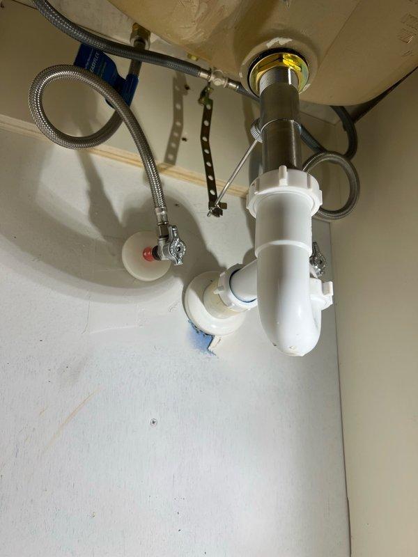 Completed installation of two three-piece wall-mount faucet assemblies in master bathroom. First faucet was installed with new mounting hardware, valve stems, and brass escutcheon plates. Second faucet required troubleshooting for no water flow issue; identified and corrected valve assembly installation error to restore proper water delivery. Verified all supply line connections, tested both faucets for proper operation and flow, and confirmed no leaks at valves or drain connections.