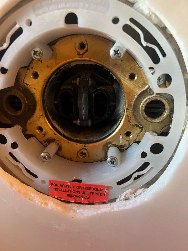 Replaced malfunctioning Kohler tub/shower cartridge by removing trim plate and existing internal cartridge, installing new Kohler cartridge, restoring water supply, and verifying proper valve operation and temperature control. Replaced worn faucet aerator to restore proper water flow and tested to confirm hot and cold water operation functioning correctly.