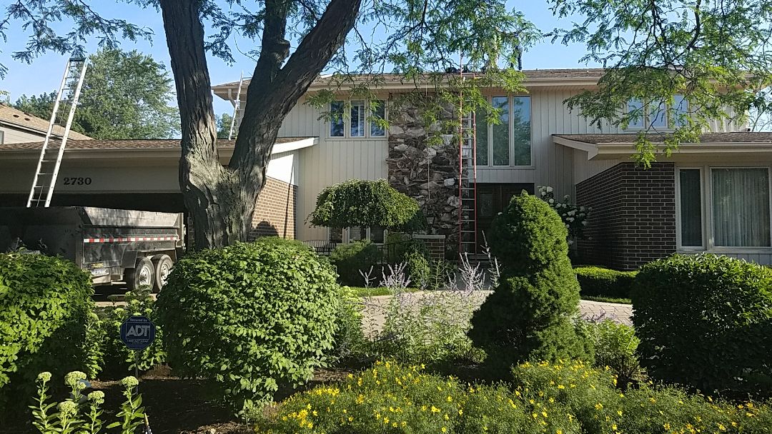 Starting full roof replacement tear off on asphalt shingle roof installing GAF Timberline Ultra shingles Starting full roof replacement tear off on asphalt shingle roof installing GAF Timberline Ultra shingles