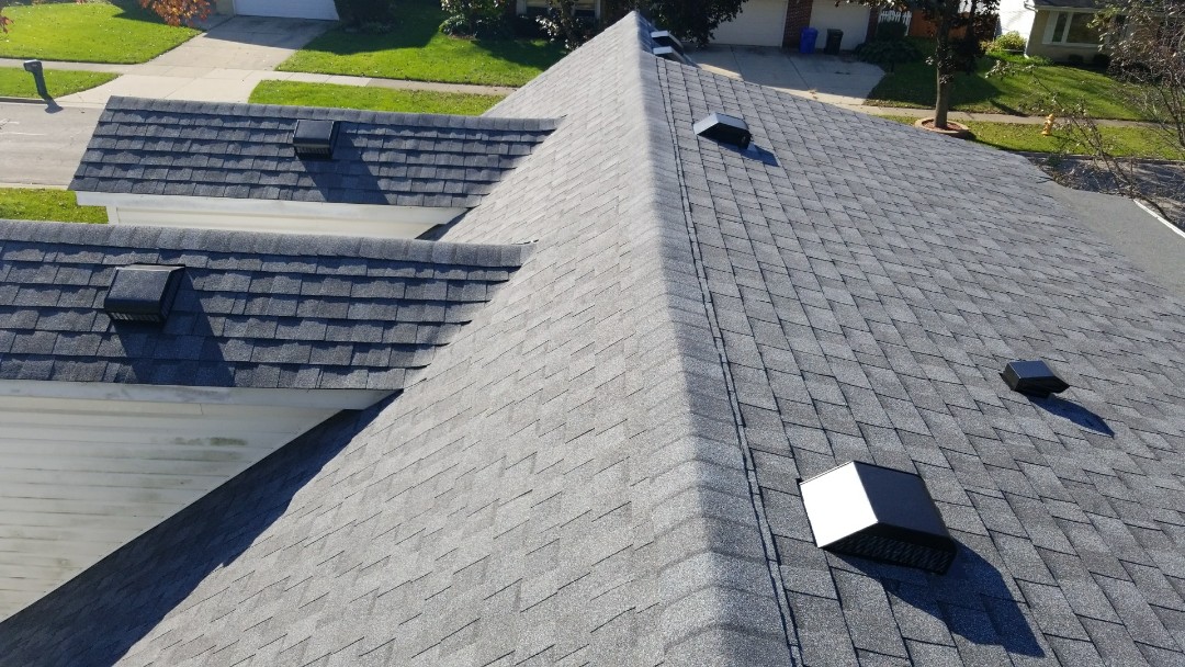 Inspecting roof for final close out. We installed asphalt shingles certainteed landmark AR and new plywood Inspecting roof for final close out. We installed asphalt shingles certainteed landmark AR and new plywood