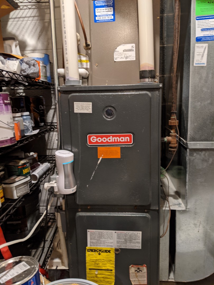 Furnace repair service Goodman furnace water leaking 