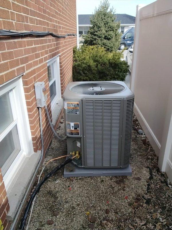 Completed removal of existing A/C system including reclaiming refrigerant from condenser, coil, and line-set. Installed new Lennox 13 SEER 2 Ton condensing unit and evaporator coil, connecting to existing copper refrigerant lines. System was properly evacuated, charged with R410a refrigerant, tested for optimal performance, and includes 10-year parts warranty with extended labor agreement.