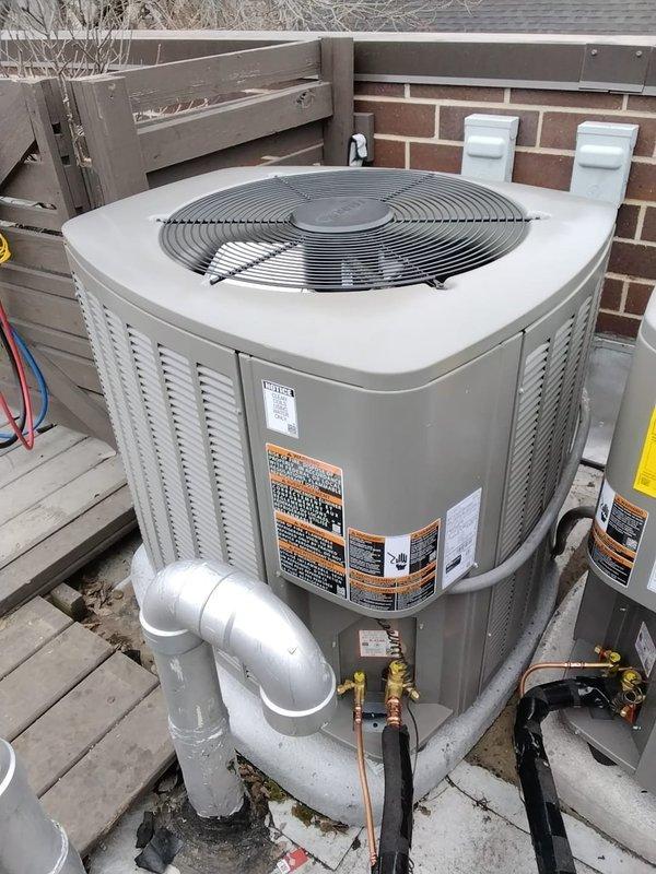 Successfully completed a comprehensive HVAC system installation for the second floor, including a new Lennox 2-stage variable speed 97% efficient 66K BTU forced air furnace (Model EL297UH070XV36B), AC unit, coil, humidifier, and wet switch. Installed the outdoor condensing units on roof-level concrete pads with proper clearance, relocated the switch box to accommodate the 17.5" wide furnace, and reconfigured gas line and P-trap to the right side while ensuring proper PVC drainage for all components.