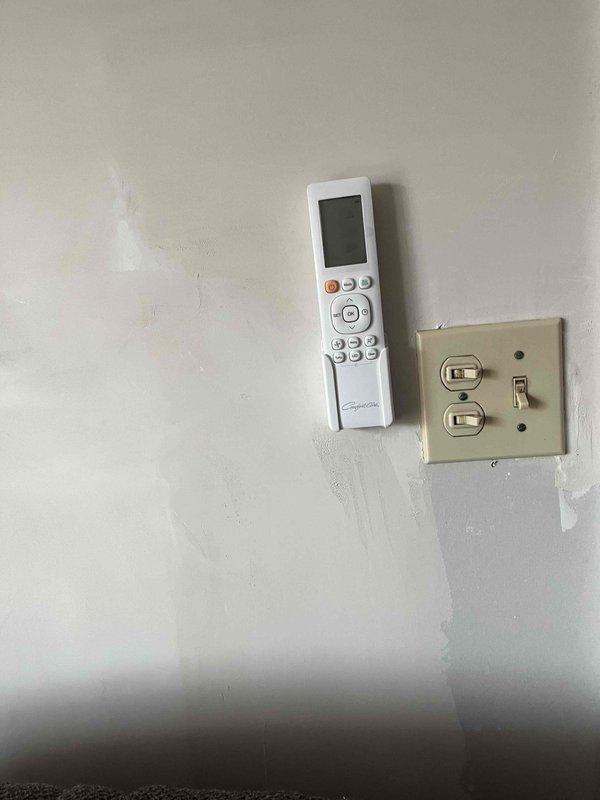 Installed and positioned 7 remote control units for mini-split HVAC systems, placing each remote on the wall opposite of its corresponding indoor head unit. All remotes were properly mounted, programmed, and tested to ensure proper communication with their respective air handlers.