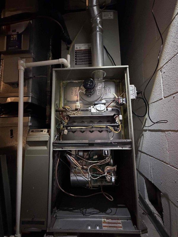 Performed winter Clean and Check service on one furnace system per Comfort Plan agreement. Inspected and cleaned internal components including burner assembly, gas valve, and control board. Verified proper operation of the unit and documented condition of associated water heaters. Reminded customer to contact office to schedule their spring maintenance visit.
