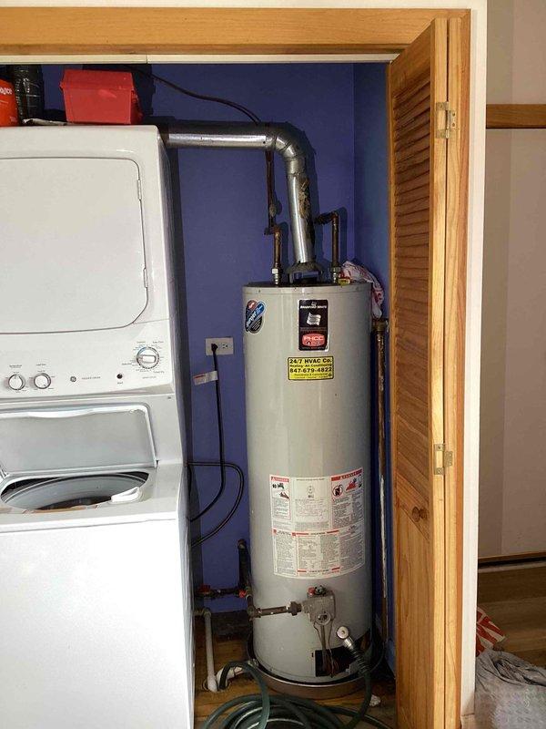 Responded to service call for 20-year-old water heater exhibiting both gas and water leaks. Conducted thorough assessment of the aging unit, documenting visible tank deterioration and compromised gas connections. Recommended immediate replacement due to safety concerns and extensive corrosion observed on copper supply lines and tank body.