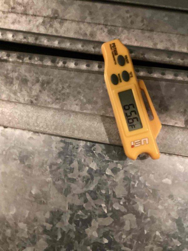 Performed spring maintenance on commercial agreement for office building with 3 AC/AH units, rectory with 2 furnace/AC units and 1 water heater, and 12 classroom heater air handlers. Verified thermostat operation (66°F setpoint with 63°F ambient) and measured system temperature (635°F). Noted filter inventory needs: 12x27x1 fiberglass (12), 8x36-1/2x1 pleated (12), and 8x28x1 pleated (12) for future maintenance.