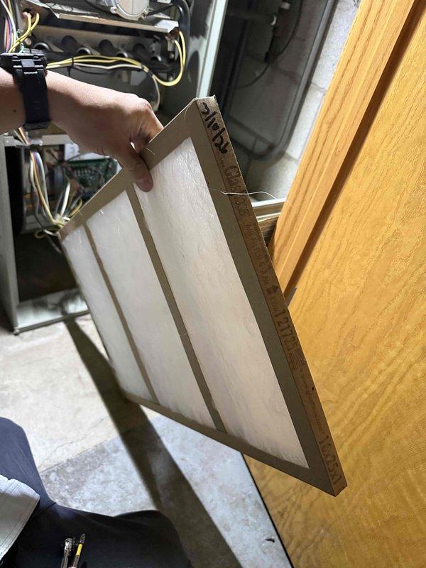 Performed scheduled spring commercial maintenance service on vacant unit. Inspected electrical components including capacitor and wiring connections. Replaced air filter and completed required maintenance checklist. Documented current equipment specifications and filter information for system records.