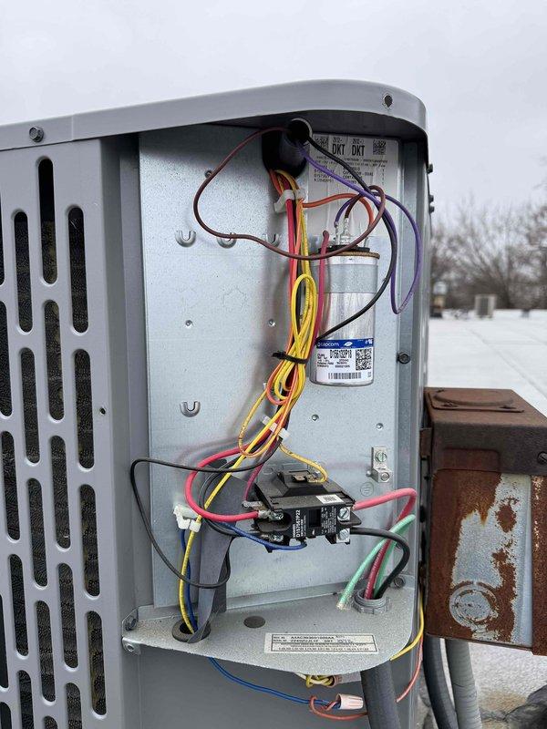 Performed spring commercial maintenance on Ameristar furnace and outdoor condenser unit. Completed detailed system inspection per maintenance checklist, documented equipment and filter specifications for records update. Visually inspected electrical components in outdoor unit, noting some oxidation on junction box that should be monitored.