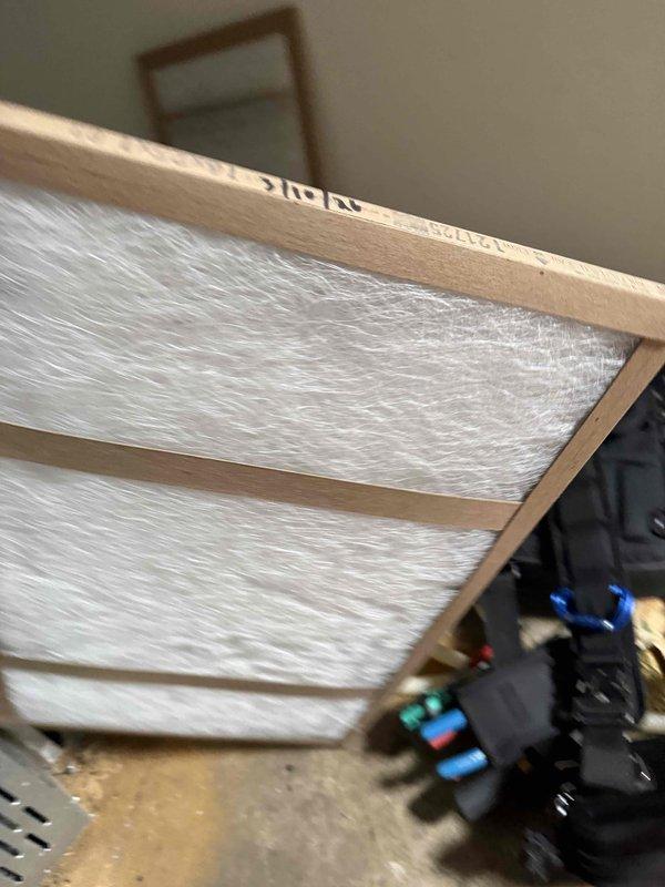 Performed spring CNC maintenance on Ameristar heating unit. Inspected and replaced air filter with new fibrous synthetic filter. Documented equipment specifications and filter information, noting any necessary updates for the filter list.
