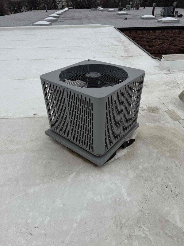 Performed scheduled commercial preventative maintenance service on rooftop condensing unit and interior furnace system. Completed comprehensive checklist inspection of both units, verifying proper operation and airflow. Documented current equipment specifications and filter requirements for system database update.