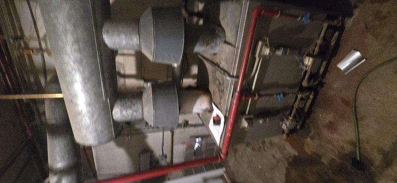 Conducted site visit to obtain detailed measurements of existing boiler system and associated piping infrastructure. Documented complete dimensional specifications of the mechanical room, including galvanized ductwork, vertical fire suppression line, and primary HVAC components. Photography was taken of the installation to support future engineering requirements and equipment specifications.