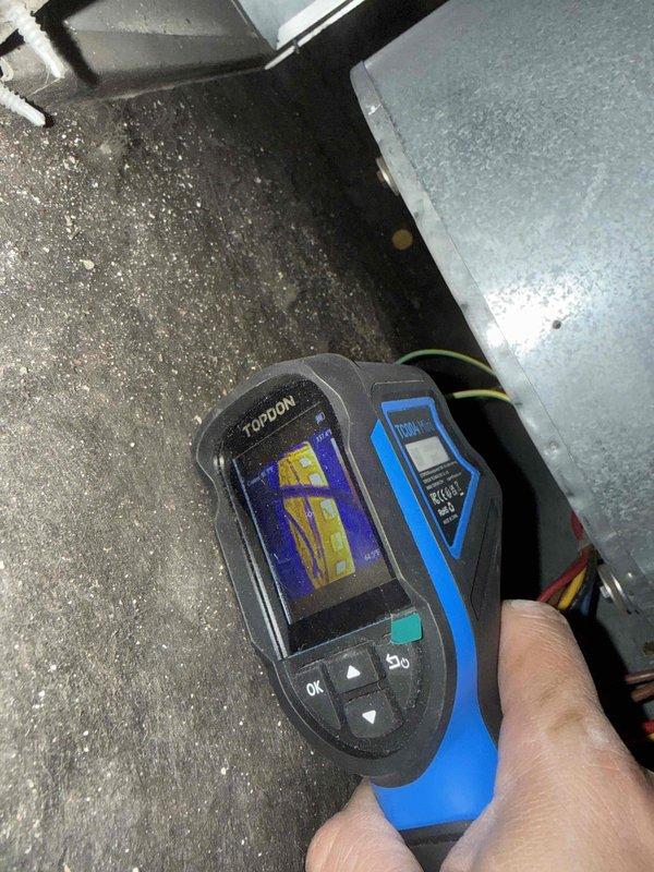 Performed diagnostic assessment on aged Bryant furnace system with customer-reported operational issues. Utilized thermal imaging to identify temperature variations and potential hot spots in the equipment. Recommended enrollment in preventative maintenance program to avoid future emergency service calls and extend equipment life.