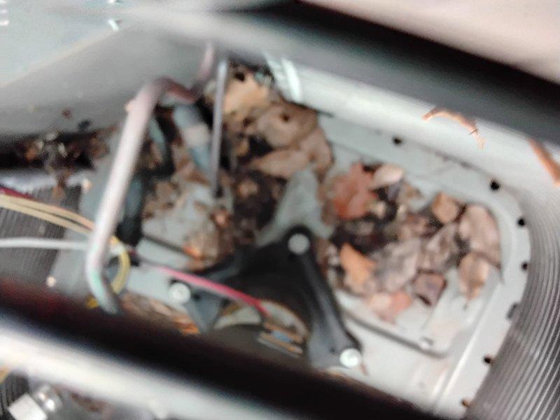 Responded to no heat service call for Luxaire furnace under 10 years old that was blowing cool air. Inspection revealed significant debris accumulation in the furnace compartment affecting proper operation. Cleaned internal components, restored proper heating function, and performed scheduled A/C Clean & Check per service contract. Unit is now operating within manufacturer specifications.