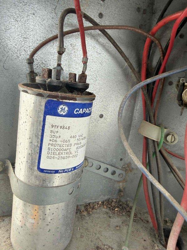 Performed commercial preventive maintenance visit on HVAC system. Identified failed dual-run capacitor and replaced with new TITAN PRO TRCP356 rated at 35+5 MFD 440/370 VAC. Unit tested and operating within normal parameters upon completion.