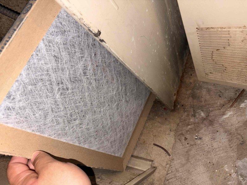 Completed spring preventive maintenance on commercial HVAC system. Replaced heavily clogged air filter that showed significant dust and debris accumulation. Inspected electrical components including capacitor, contactor, and associated wiring connections. Documented current equipment specifications and filter dimensions for maintenance records, noting any discrepancies requiring filter list updates.