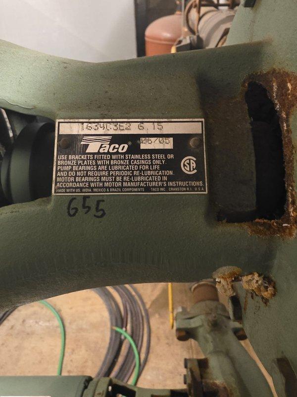 Conducted site assessment of mechanical equipment at multi-building condominium complex to evaluate maintenance needs and equipment condition for potential service agreement. Inspected Taco circulation pump assembly serving building 655, noting advanced corrosion on pump housing, valve connections, and mounting brackets with significant rust deterioration around joints and fittings. Documented equipment age, wear patterns, and maintenance requirements through photographic documentation. Reviewed additional mechanical systems throughout the property to prepare comprehensive repair and replacement recommendations as requested by the board for transition from current maintenance provider.